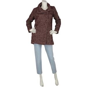 Anthropologie Paper Crown Pea Coat Tweed Woven Knit Coat Jacket NWT